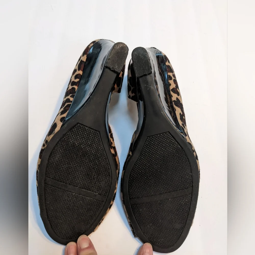 Rampage Leopard Peep Toe Wedge 8.5 - Picture 4 of 5